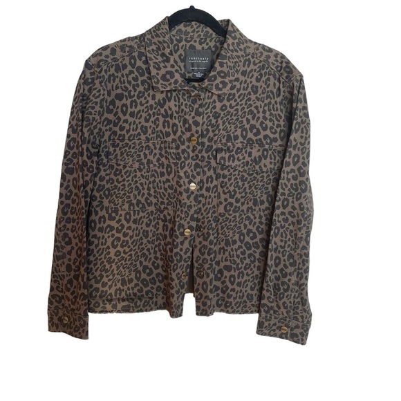 Sanctuary Animal Print Jacket Cheetah Collared Long Sleeve Button Up Pockets M - Picture 2 of 12